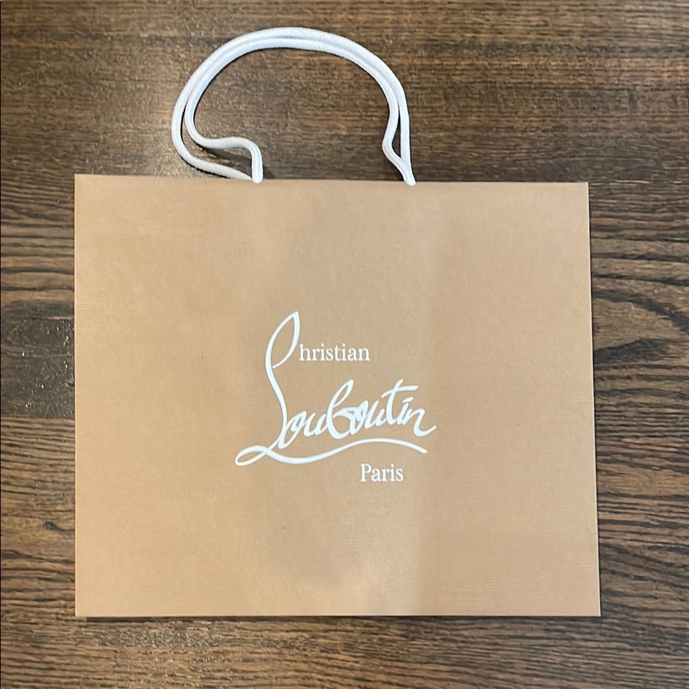 Christian Louboutin Cream and White Gift Bag